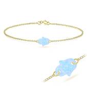 Light Sapphire Opal Silver Bracelet BRS-237A-GP